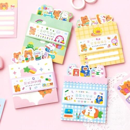 50 Sheets Kawaii Bear Rabbit Life Memo Pad Girl Diary DIY Decorative Sticky Notes School Notebook Stationery Note Paper