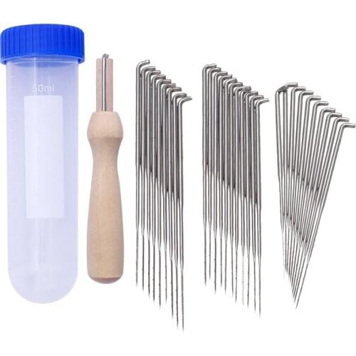 MIUSIE 60 Pcs Mix Size Felting Needles DIY Wool PIN Felting Tools Kits with Wooden Handle and Needle Bottle Wool Felt Tools