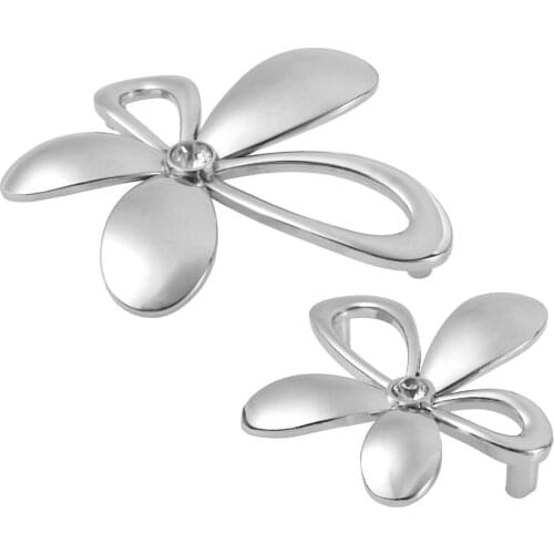 64mm/96mm Door Knob Furniture Handle Flower Glass Crystal Dresser/Drawer Pulls Handles Knobs Kitchen Cabinet Pulls With Screws