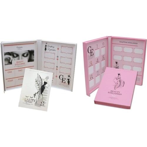 68UE False Eyelash Storage Book Hard Paper Shell Sample Container Box Portable Makeup Display Eyelashes Catalog Organizer