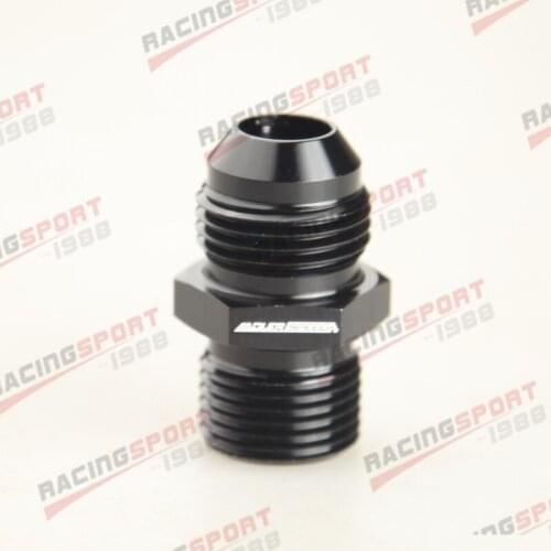 -8AN 8AN Male Flare To M18 x 1.5 Metric Straight Fitting Aluminum BLACK
