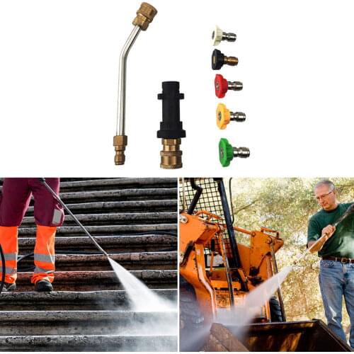 Alloet Compatible Pressure Washer Gun Adapter+30 Degree Extension Wand Lance+5pcs Nozzle Tips for Karcher K2 K3 K4 K5 K6 K7