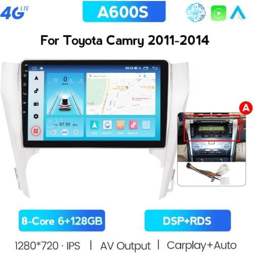 4G LTE 9" 2din Android 10 Car Radio Multimedia Video Player RDS DSP For Toyota Camry 8 50 55 2012-2015 Navigation GPS Head Unit