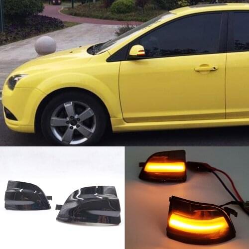 Car Flashing 2PCS LED Dynamic Turn Signal Light Car Rear View Mirror LED Indicator Blinker For FORD Focus 2 MK2 2004-2008 C-MAX
