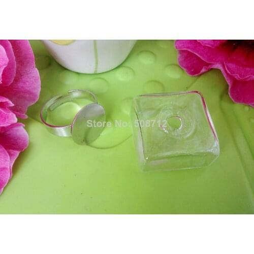 Free shipping !! 10pcs 20x20mm Square Liquid Rings,glass bubble Liquid rings,Glass Globe Bubble Vial rings,glass bottle rings