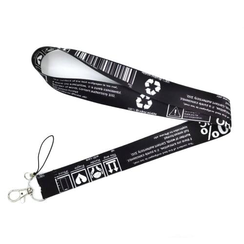 Warning Sign Neck Strap Keychain Cool Lanyard For Keys ID Card USB Gym Badge Holder DIY Hanging Rope Webbing Mobile Accessories