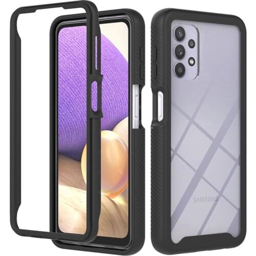 For Samsung A32 4G 360 Full Phone Case on Samsung Galaxy A02 A02S A12 A32 A42 A52 A72 5G Case Luxury Bumper Clear Cover Capa Men