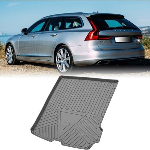 Black TPO Rear Trunk Cargo Liner Mat Layer Pad Accessories For Volvo XC90 2016-2021 V90 2018-2020 V60 2015-2018 Car Styling