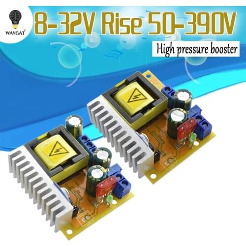 DC-DC Boost Converter 8-32V to 45-390V High Voltage ZVS Capacitor Charging Board 220V 110V