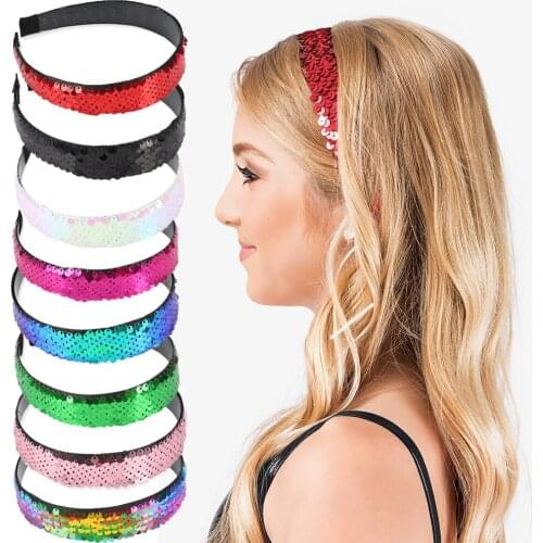Double-sided Mermaid Sequins Headband Hair Accessories Adult Headdress Ladies Hairbands For Women