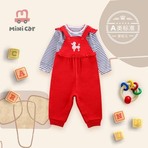 Female baby cotton suit female baby spring and autumn long sleeve warm clothes long sleeve T-shirt and trousers