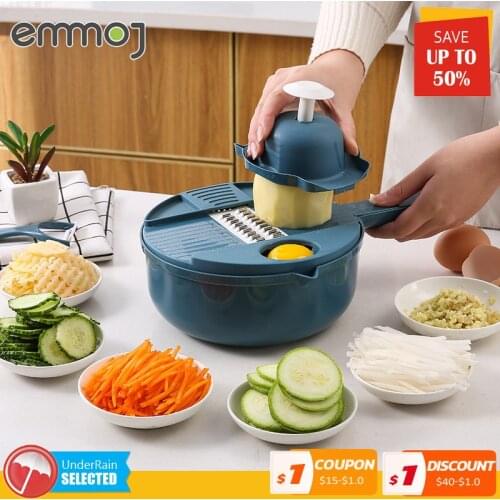 12pcs Kitchen Multi-Function Egg White Separator Vegetable Chopper Grater Carrots Potatoes Fruit Manually Cut Shred Grater For