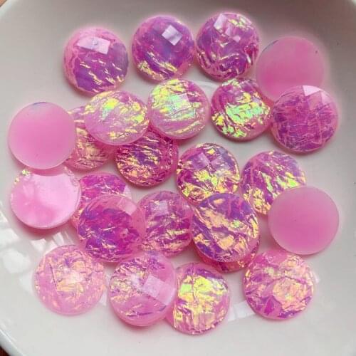 DIY Opal Effect flatback Stick on Rhinestone Resin Cabochons For Jewelry Making 75pcs -A434*5