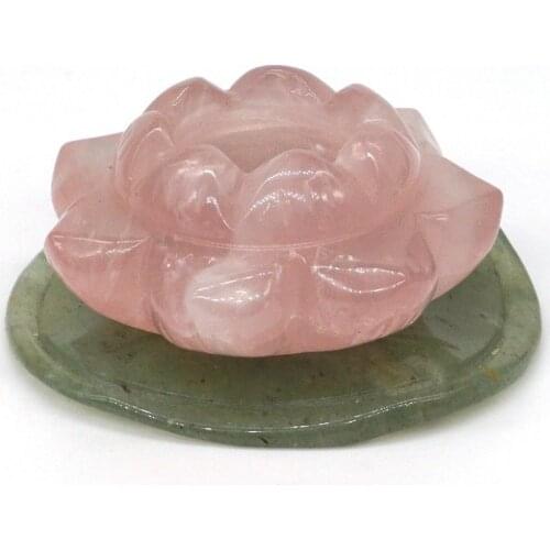 Lotus-amp-Leaf-Natural-Rose-Quartz-And-Green-Aventurine-Crystal-Healing-Home-Decor