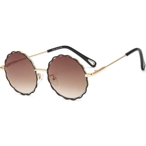 Metal Round Child Sunglasses Baby Vintage Flower Gafas for Girls Fashion Oversize Infant Sun Glasses Boy Uv400 Gafas Oculos 2020