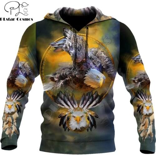 Animal Beautiful Eagle 3D Printed Fashion Mens Autumn Hoodie Sweatshirt Unisex Streetwear Casual Zip Jacket Pullover KJ523