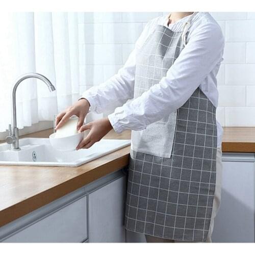 New Hot Fashion Lady Women Men Adjustable Cotton Linen High-grade Kitchen Apron for Cooking Baking Restaurant