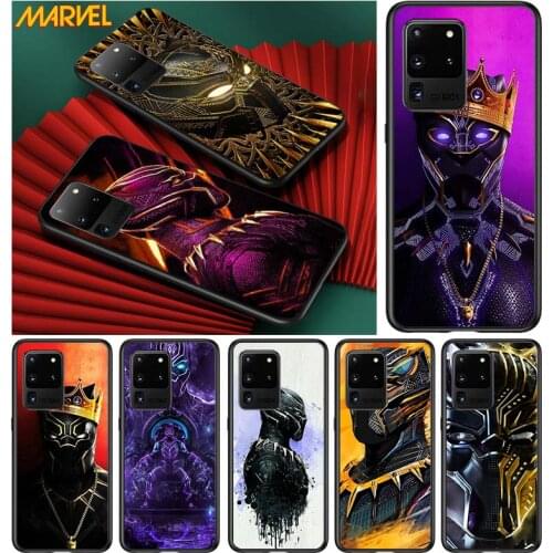 Marvel Black Panther for Samsung S20 FE Ultra Plus A91 A81 A71 A51 A41 A31 A21 A11 A72 A52 A42 A22 Soft Black Phone Case
