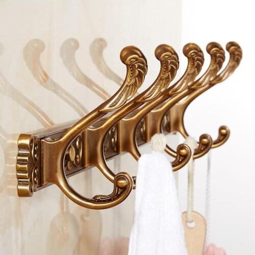 New Arrival Antique Bronze 4-7 Carved Towel Hooks Wall Mounted Aluminum Robe Hooks,Brief Clothes Hook,Towel Holder,Bathroom hook