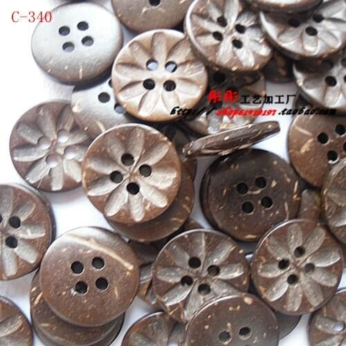 Natural coconut shell buttons,15mm, accssories sewing (c-340)