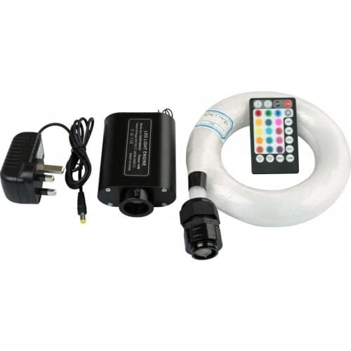 Remote controlled Audio Light Engine RGBW +450pcs 3M(L) Mixed size Fiber Optic plastic Cable Kit Ceiling Car Roof DIY star Lamp