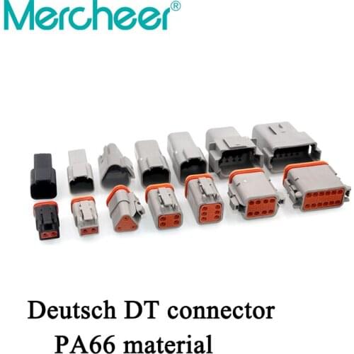 Deutsch DT connector DT06-2S/DT04-2P 2P 3P 4P 6P 8P 12P Waterproof Electrical Connector for Car Motor with Pins 22-16AWG One Set