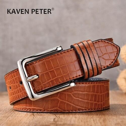 Belt For Jeans Crocodile Pattern Fashion Male Strap Luxury Pin Buckle Leather Belt 2020 Wholesale