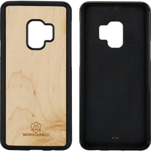 Luxury Natural Wooden Phone Case for Samsung S9 S9 Plus Cover Bamboo Walnut Sapele Rosewood Cherry Wood Maple Cover TPU PC Case