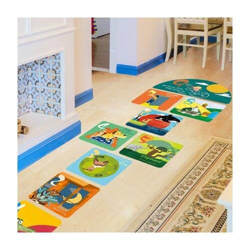 DIY Cartoon Animal Floor Sticker Kids Room Nursery Decoration Wall Sticker Removable Adhesive Poster