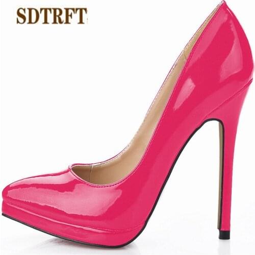 SDTRFT Spring 2018 zapatos mujer Stiletto female Fashion OL 12cm thin high heels Shallow wedding shoes woman Pointed Toe pumps