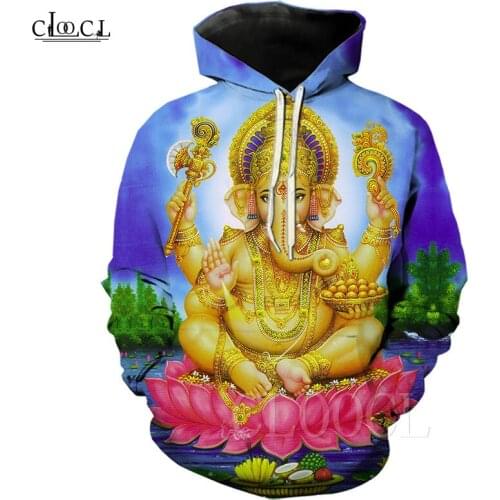 New Autumn Winter Hoody Top Hoodie Men/Women Sportswear Print 3D Hindu Elephant-headed God of Wisdom Lord Ganesha Hip Hop Hoodie