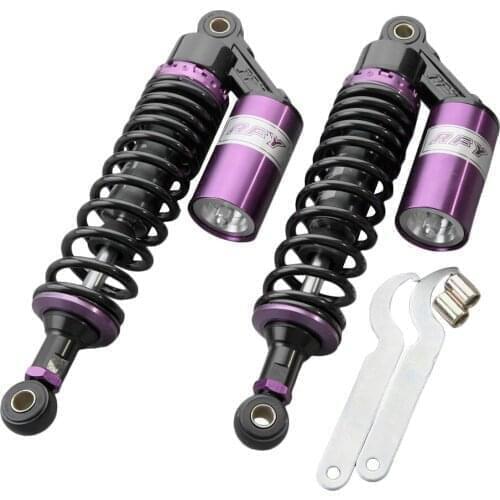 2pcs Universal 320mm Motorbike Air Shock Absorber for Honda CM200T CX500 For Yamaha TX650 For Suzuki Kawasaki ATV Purple Black