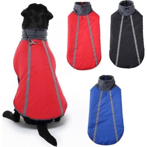 Thicken Dog Clothes Winter Coat Warm Fleece Lined Jacket Outdoor Waterproof Reflective Vest For Small Large Dogs Pet Apparel