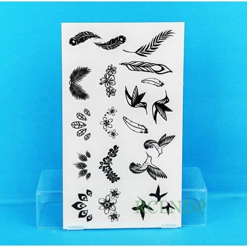 Waterproof Temporary Tattoo Sticker small bird feather kingfisher on ear tatto flash tatoo fake tattoos for child girl women