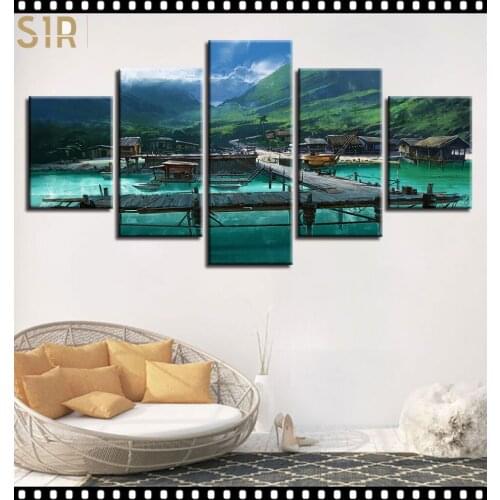 World Famous Architecture Beauty HD Five Wall Painting Decorative Painting Anime Posters Wall Decor Anime Decor Room Decor