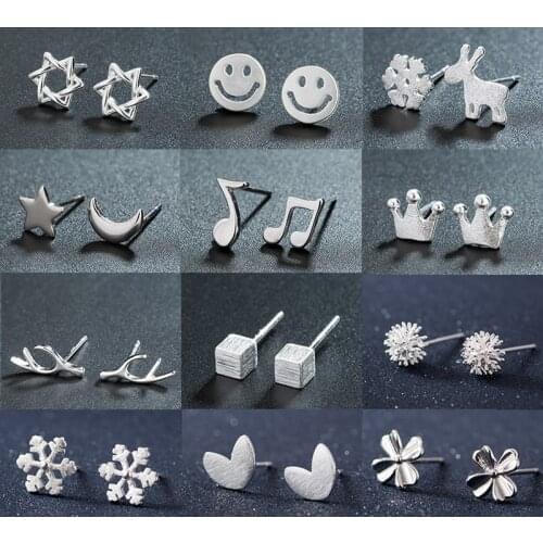 925 Sterling Silver Stud Earrings For Women Mini Exquisite Earing Brincos Femme Pendientes 2020 Retro Korea Jewelry Accesories