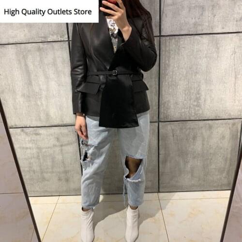 Leather blazer ladies real leather jacket women genuine leather jacket