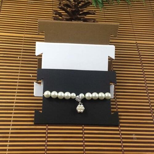 1Lot =100 card +100 Opp bag Kraft/Black/White Necklace Card Bracelet Card Hair Band Card Custom Logo Cost Extra MOQ : 1000PCS