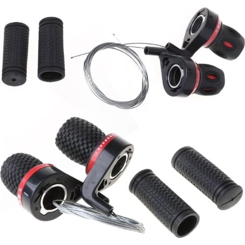 1 Pair Derailleur Grips Bicycle Lever Transmission Twist Grip Speed Change MTB Bike Compatible Cycling Gear Shifter Travel W8EE