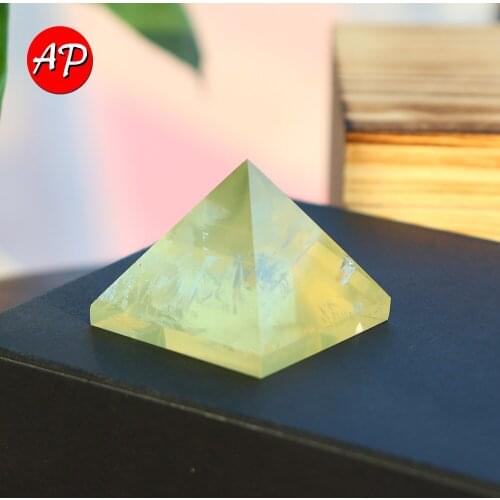 1pc Natural Yellow Crystal Pyramid Decoration Citrine Pyramid Quartz Point Gather Wealth and Prosperity Gemstone Ornaments