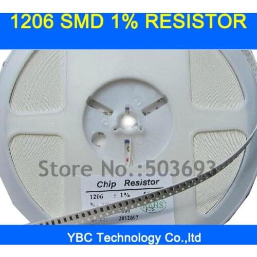 1000pcs 1206 SMD 1% Resistor 0R 1R~10M for Your Choice(you can choose 10values each value 100pcs)