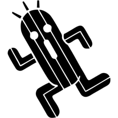 13.1cm*14.9cm Cactuar Fashion Car-Stling Decal Vinyl Car Sticker Black/Silver N1508