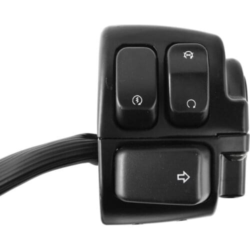 2pcs/set Motorcycle 1" Handlebar Turn Signal Switches With Left and Right Control and Wiring Harness Compatible Fit For Harley