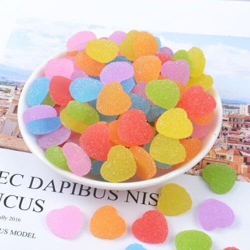 20Pcs Gummy Love Charms Flatback Resin Mobile phone shell accessories, slime filling, ear studs Diy Making Accessories