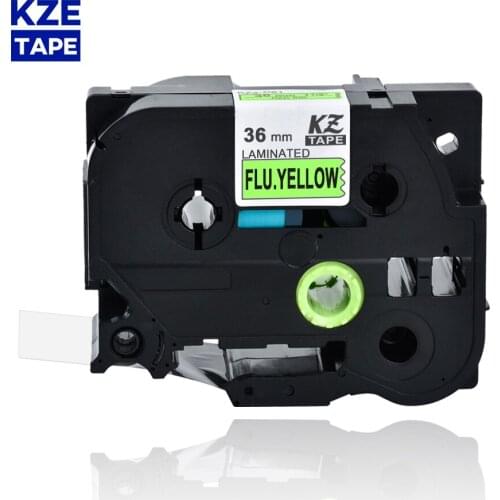 36mm TzeC61 Black on Flu.Yellow Laminated Label Tape Cassette Cartridge label ribbon Tze-C61 tze C61 tzeC61 for P-touch PT