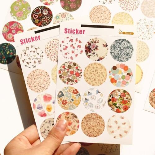 600pcs Floral Paper Stickers DIY Wedding Party Decoration Gift Sealing Labels Scrapbooking Candy Box Packaging Seal Sticker