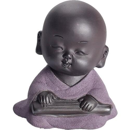 Buddhist Mood Young Monks Favorite Purple Sand Tea Musical Instruments Chess Calligraphy Painting Lovely Tea Table Accessories