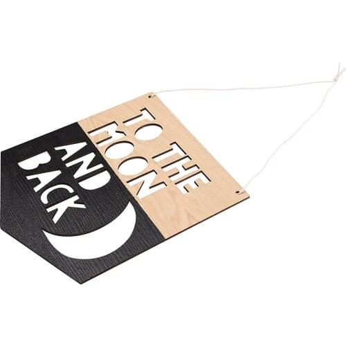 Rustic To the Moon and Back Wooden Sign Wall Hanging Decoration