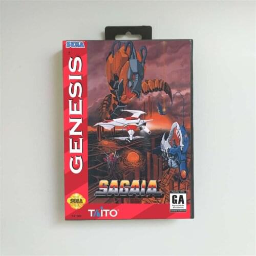 Sagaia - USA Cover With Retail Box 16 Bit MD Game Card for Sega Megadrive Genesis Video Game Console