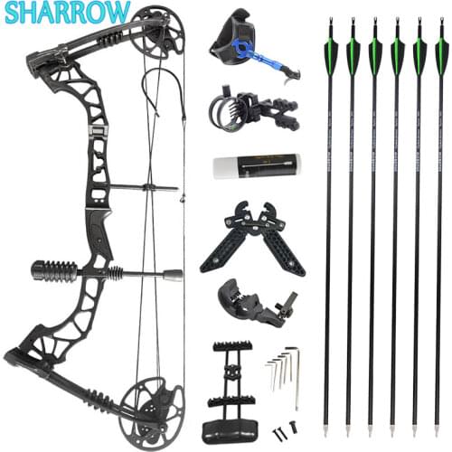 35-70lbs Compound Bow IBO 320fps 16-30inch Draw Length Carbon Arrow Outdoor Archery Hunting Target Shooting Training Accessories